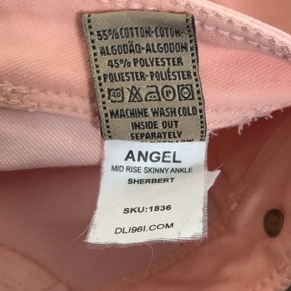 DL1961 Light Pink Angel Mid-Rise Skinny Ankle Jeans Size 29 - Picture 6 of 10